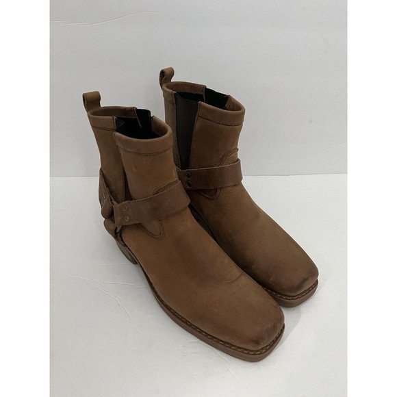 Dingo size 10M Men’s Tan Leather Harness Pull On Biker Chelsea Work Boots - Picture 7 of 9